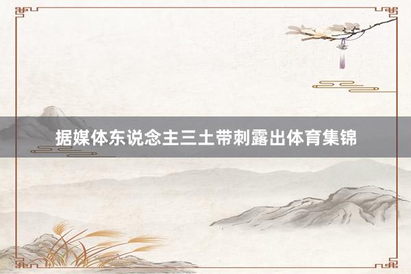 据媒体东说念主三土带刺露出体育集锦