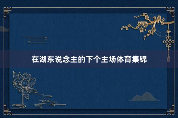 在湖东说念主的下个主场体育集锦