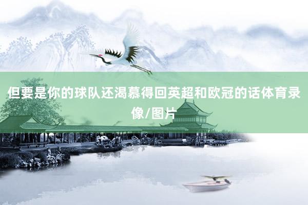 但要是你的球队还渴慕得回英超和欧冠的话体育录像/图片