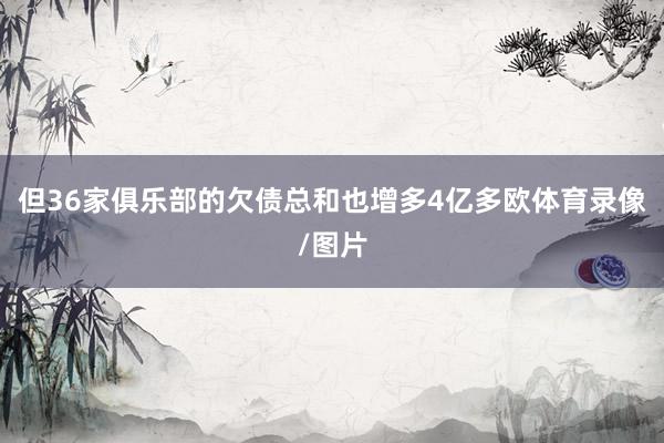 但36家俱乐部的欠债总和也增多4亿多欧体育录像/图片