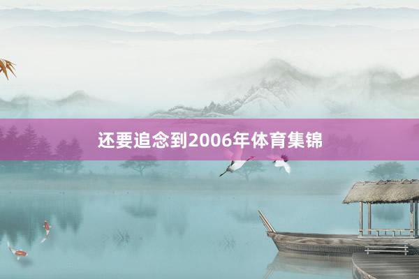 还要追念到2006年体育集锦