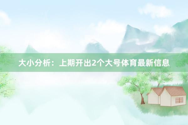 大小分析:上期开出2个大号体育最新信息