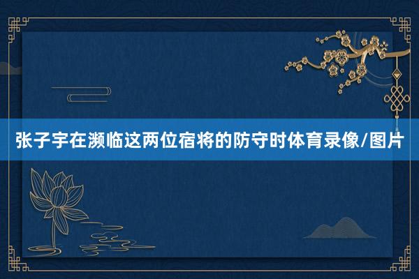 张子宇在濒临这两位宿将的防守时体育录像/图片