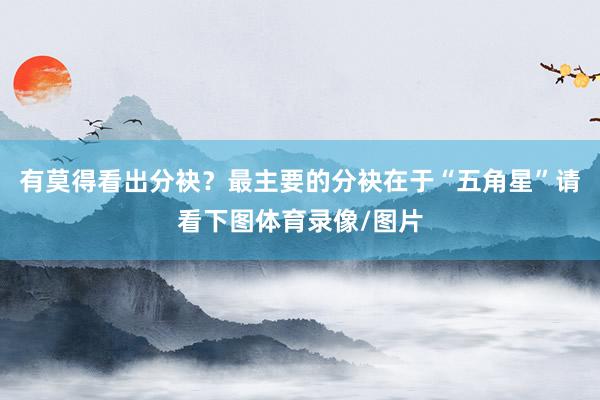 有莫得看出分袂？最主要的分袂在于“五角星”请看下图体育录像/图片