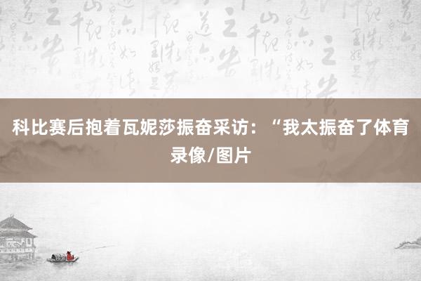 科比赛后抱着瓦妮莎振奋采访：“我太振奋了体育录像/图片