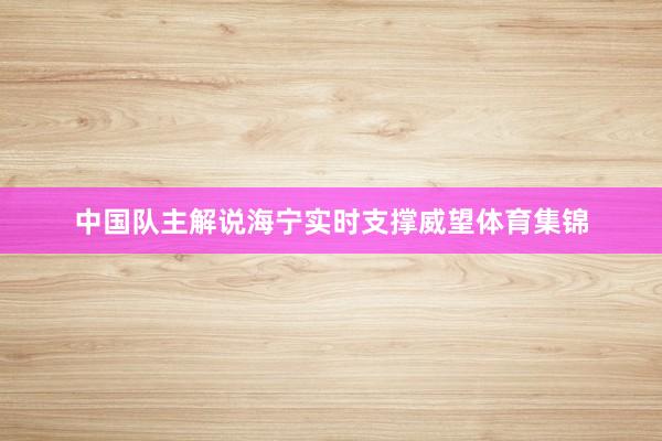 中国队主解说海宁实时支撑威望体育集锦