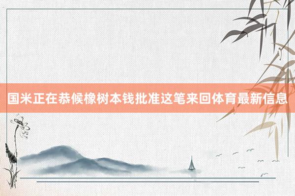 国米正在恭候橡树本钱批准这笔来回体育最新信息