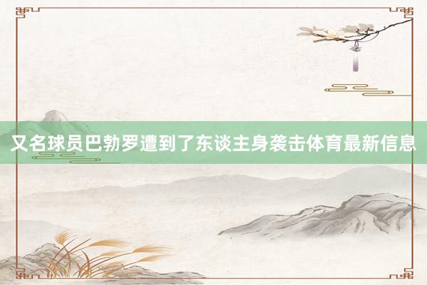 又名球员巴勃罗遭到了东谈主身袭击体育最新信息