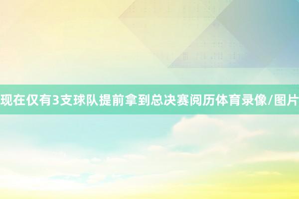 现在仅有3支球队提前拿到总决赛阅历体育录像/图片