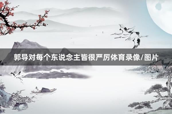 郭导对每个东说念主皆很严厉体育录像/图片