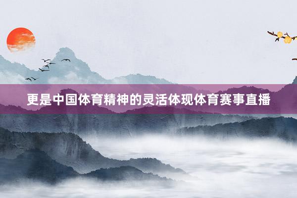 更是中国体育精神的灵活体现体育赛事直播