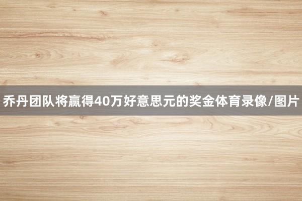 乔丹团队将赢得40万好意思元的奖金体育录像/图片