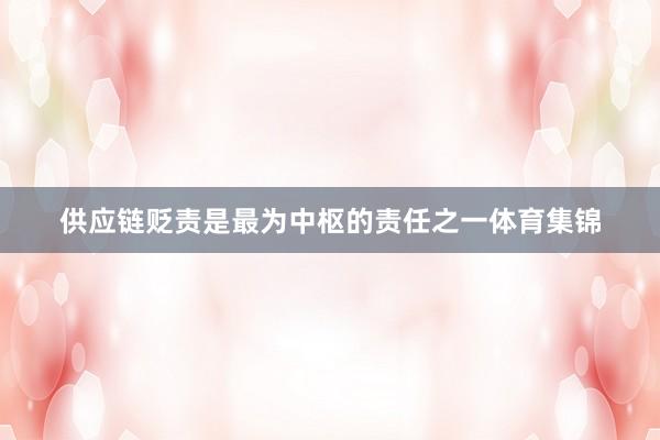 供应链贬责是最为中枢的责任之一体育集锦