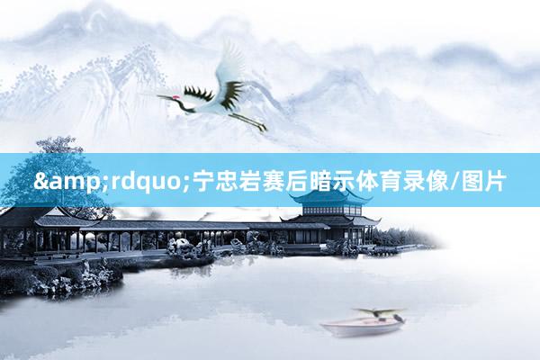 &rdquo;宁忠岩赛后暗示体育录像/图片
