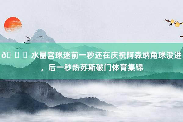 😂水晶宫球迷前一秒还在庆祝阿森纳角球没进，后一秒热苏斯破门体育集锦