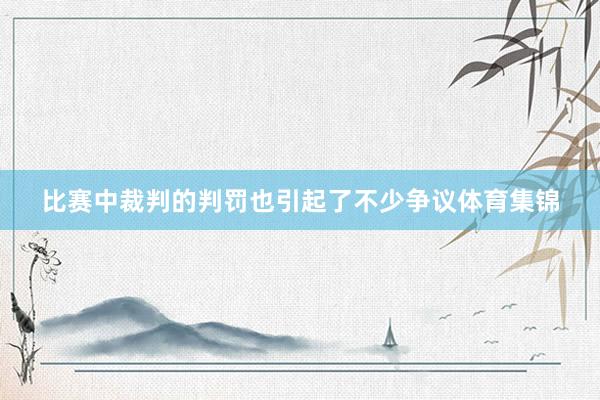 比赛中裁判的判罚也引起了不少争议体育集锦
