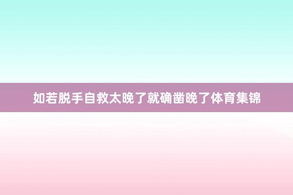 如若脱手自救太晚了就确凿晚了体育集锦