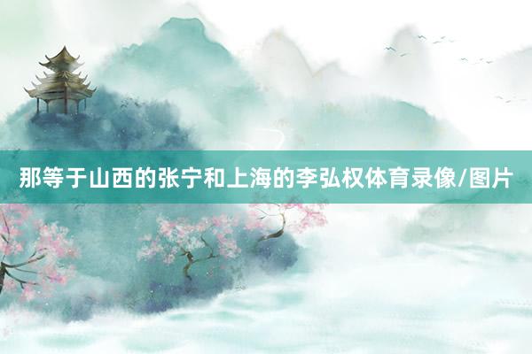 那等于山西的张宁和上海的李弘权体育录像/图片