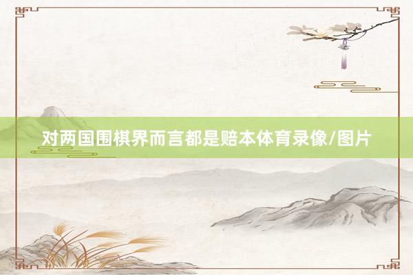 对两国围棋界而言都是赔本体育录像/图片