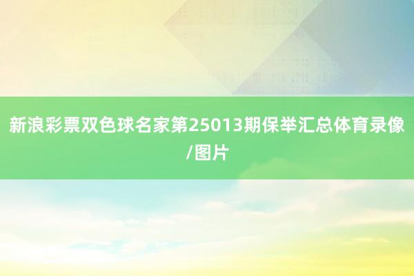 新浪彩票双色球名家第25013期保举汇总体育录像/图片
