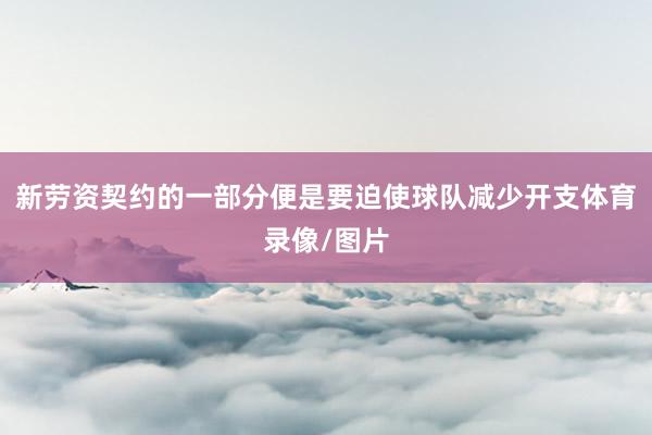 新劳资契约的一部分便是要迫使球队减少开支体育录像/图片