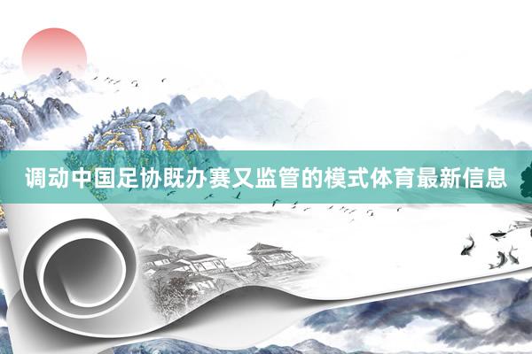 调动中国足协既办赛又监管的模式体育最新信息