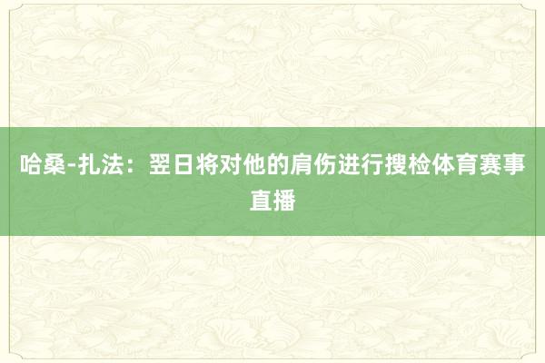 哈桑-扎法：翌日将对他的肩伤进行搜检体育赛事直播