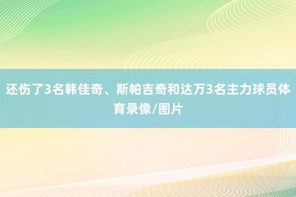 还伤了3名韩佳奇、斯帕吉奇和达万3名主力球员体育录像/图片