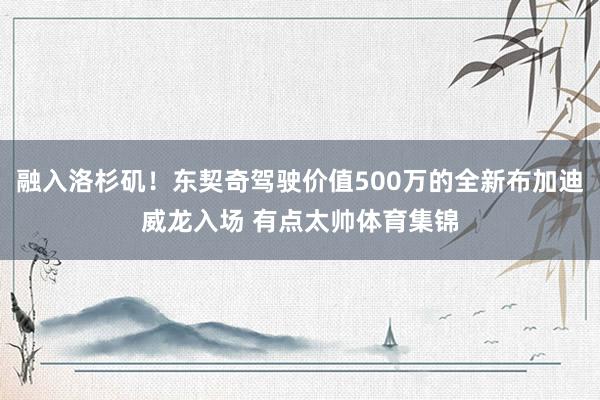 融入洛杉矶！东契奇驾驶价值500万的全新布加迪威龙入场 有点太帅体育集锦