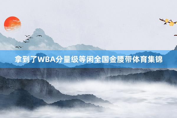 拿到了WBA分量级等闲全国金腰带体育集锦