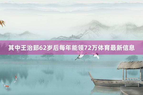 其中王治郅62岁后每年能领72万体育最新信息