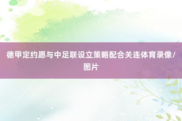 德甲定约愿与中足联设立策略配合关连体育录像/图片