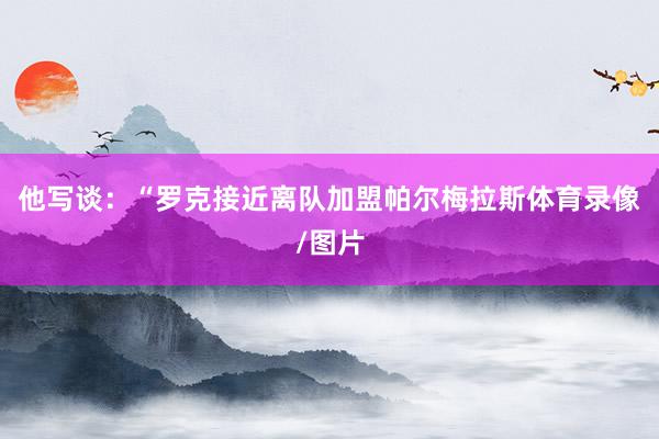 他写谈：“罗克接近离队加盟帕尔梅拉斯体育录像/图片
