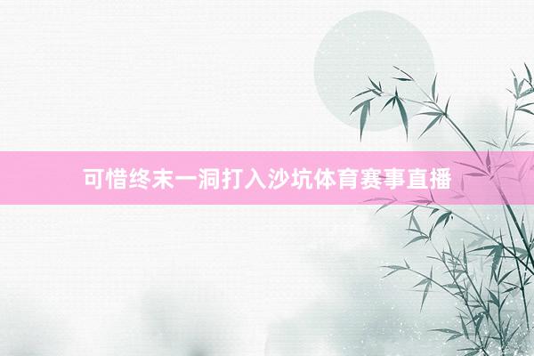 可惜终末一洞打入沙坑体育赛事直播