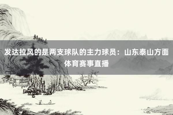 发达拉风的是两支球队的主力球员:山东泰山方面体育赛事直播