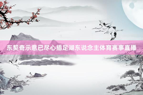 东契奇示意已尽心插足湖东说念主体育赛事直播