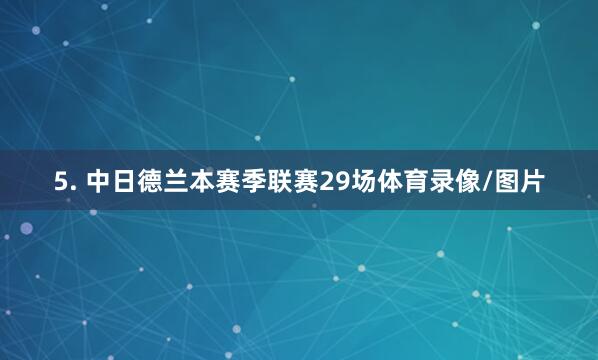 5. 中日德兰本赛季联赛29场体育录像/图片