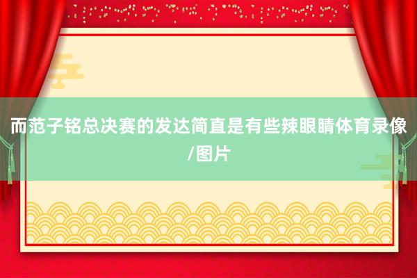 而范子铭总决赛的发达简直是有些辣眼睛体育录像/图片